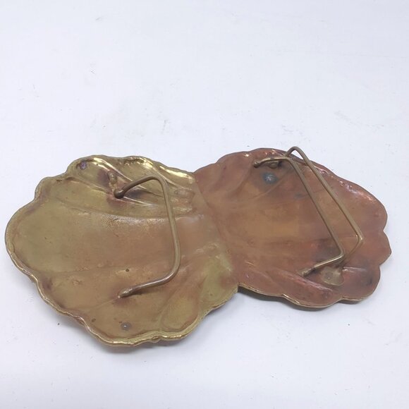 Vintage Brutalist Belt Buckle Bronze Metal - Picture 6 of 7